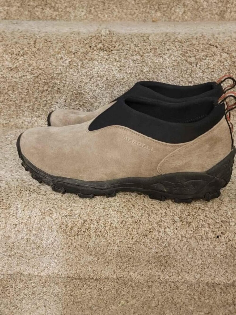 Merrell Mens Moccasin Taupe Suede Slip-On Shoes Sz 13